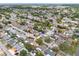 Wide aerial view of neighborhood with many houses and tree lined streets at 7631 Ironbark Dr, Port Richey, FL 34668