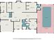 Floor plan of the home with a swimming pool and screened porch at 7802 134Th St, Seminole, FL 33776