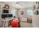 Bright home office featuring three monitors, natural light and exercise ball chair at 7802 134Th St, Seminole, FL 33776