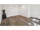 The interior of the shed features wood flooring and plenty of space at 1208 E Crenshaw St, Tampa, FL 33604