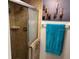 Shower featuring tiled walls and glass doors at 140 Nina Way, Oldsmar, FL 34677