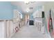 Unfinished kitchen area shows blue walls and no flooring at 1580 Arizona Ave Ne, St Petersburg, FL 33703