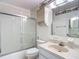 Bathroom featuring a shower and bath combination, with a nautical themed wallpaper at 1607 New Bedford Dr, Sun City Center, FL 33573