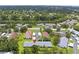A captivating aerial perspective showcases the condo nestled amidst verdant trees near a tranquil lake at 2557 Laurelwood Dr # 10D, Clearwater, FL 33763