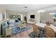 Inviting living room with comfortable seating, stylish rug, and access to the lanai at 2557 Laurelwood Dr # 10D, Clearwater, FL 33763