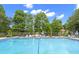 A clear, blue swimming pool, surrounded by lounge chairs and trees, offers a refreshing outdoor space at 2557 Laurelwood Dr # 10D, Clearwater, FL 33763
