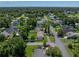 Enjoy this aerial view of a well-maintained home with a spacious yard, surrounded by mature trees in a friendly neighborhood at 37153 Mcminn Ave, Dade City, FL 33525