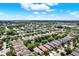An aerial view of a serene residential neighborhood with tree-lined streets and numerous houses at 406 Laguna Mill Dr, Ruskin, FL 33570