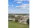 Aerial view of a residential neighborhood showcasing single-Gathering homes with green lawns and mature trees at 518 Winthrop Dr, Spring Hill, FL 34609