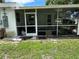 Enclosed back porch provides an outdoor lounge space with screens and views of the lawn at 7651 46Th N Way, Pinellas Park, FL 33781