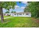 Charming one-story home featuring a well-manicured lawn and a quaint, inviting facade with blue shutters at 7891 67Th N St, Pinellas Park, FL 33781