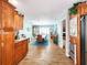 Bright dining room featuring wood floors, blue accent and lots of light at 8110 Damara Dr, New Port Richey, FL 34653