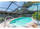 Beautiful screened-in pool with brick pavers, clear water, and a safety fence for the to keep them away from the water at 11996 117Th St, Seminole, FL 33778