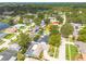 Beautiful aerial view of a charming neighborhood featuring mature trees, well-maintained lawns, and inviting swimming pools at 12092 97Th Ave, Seminole, FL 33772