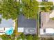 Aerial view of a home with a pool and screen enclosure at 12092 97Th Ave, Seminole, FL 33772