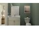 Bathroom featuring a single vanity with a marble countertop and neutral colors at 1554 Serenity Outlook Ct, Lutz, FL 33548