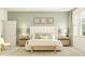 Relaxing primary bedroom features a large upholstered headboard and neutral color palette at 1554 Serenity Outlook Ct, Lutz, FL 33548