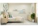 Nicely appointed bedroom featuring tasteful decor, light walls, bedside table and art for a modern feel at 1554 Serenity Outlook Ct, Lutz, FL 33548