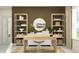 Office space with natural light, a desk, chair, shelving and decor for a modern professional feel at 1554 Serenity Outlook Ct, Lutz, FL 33548
