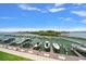Expansive view of the marina showcasing boat slips and tranquil water at 2 Seaside Ln # 203, Belleair, FL 33756