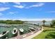 Picturesque marina view featuring numerous boat slips and stunning waterfront scenery at 2 Seaside Ln # 203, Belleair, FL 33756