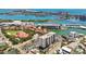 An aerial view featuring real estate close to waterfronts and community amenities at 255 Dolphin Pt # 207, Clearwater Beach, FL 33767