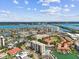 Overhead view of the property, marina and community at 255 Dolphin Pt # 207, Clearwater Beach, FL 33767