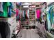 Large walk-in closet with built-in shelves and hanging rods for maximum storage at 3137 Banyan Hill Ln, Land O Lakes, FL 34639