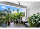 Spacious balcony featuring tropical plants, seating, and stunning views of palm trees and blue skies at 4515 W North A St # 6, Tampa, FL 33609