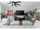 Inviting living room with a large TV, modern furniture, hardwood floors, and stylish decor at 4515 W North A St # 6, Tampa, FL 33609