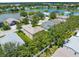 Aerial view of a residential community with a scenic lake and lush greenery at 5015 58Th E Ter, Bradenton, FL 34203