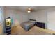Cozy bedroom with carpet floors, closet, ceiling fan and natural light at 6605 Foxmoor Dr, Zephyrhills, FL 33542