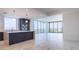 Modern kitchen with a center island and floor to ceiling windows at 777 3Rd N Ave # 1603, St Petersburg, FL 33701