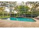 Sparkling screened-in pool with a decorative water feature and ample space for relaxation and entertaining at 803 Brooker Village Cir, Lutz, FL 33548