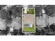 Aerial view of property featuring pool, fenced backyard, and proximity to neighboring homes at 8836 Alafia Cove Dr, Riverview, FL 33569