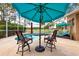 Backyard swimming pool with patio furniture, lounge chairs, and a screened enclosure at 10532 Plantation Bay Dr, Tampa, FL 33647