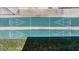 Aerial view of shuffleboard court with labeled scoring areas and green surface at 11511 113Th St # 22E, Largo, FL 33778