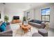Well staged living room with lots of light and comfortable furniture at 13299 Wildgrass Trl, Odessa, FL 33556