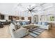 Spacious open-concept living room with backyard view, modern decor, and comfortable seating for entertaining at 14514 Woodland Spur Dr, Lithia, FL 33547