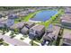 Scenic aerial view of homes surrounding a peaceful lake at 15505 Wicked Strong St, Sun City Center, FL 33573