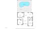 Detailed floor plan includes bedrooms, bathrooms, kitchen, living room, dining area, porch, and a swimming pool at 3133 Payne St, New Port Richey, FL 34655