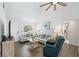 Bright living room with vaulted ceilings, hardwood floors, and stylish furnishings at 3133 Payne St, New Port Richey, FL 34655