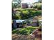 Backyard with well-kept lawn and stone landscaping at 3304 Alamar St, Lutz, FL 33558
