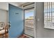 A look from inside towards the door showing the outdoor patio with a view from unit 207 at 4895 Bay Ne St # 207, St Petersburg, FL 33703