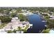 Aerial view shows a home with boat dock on canal at 5101 Dover Ne St, St Petersburg, FL 33703