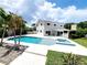 Inviting backyard with a sparkling pool, jacuzzi, and lush landscaping at 5101 Dover Ne St, St Petersburg, FL 33703