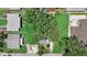 Birds eye view of the property highlighting the large lot with mature trees at 5119 23Rd S Ave, Gulfport, FL 33707