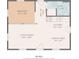 Floor plan showcases the layout of the living room, bedroom, kitchen and bath at 5119 23Rd S Ave, Gulfport, FL 33707