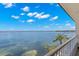 Breathtaking water view from balcony with a clear blue sky and palm trees at 5153 Isla Key S Blvd # 415, St Petersburg, FL 33715