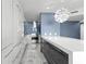 Modern kitchen featuring sleek cabinets, stainless steel appliances, tile flooring, and unique pendant lighting at 5153 Isla Key S Blvd # 415, St Petersburg, FL 33715